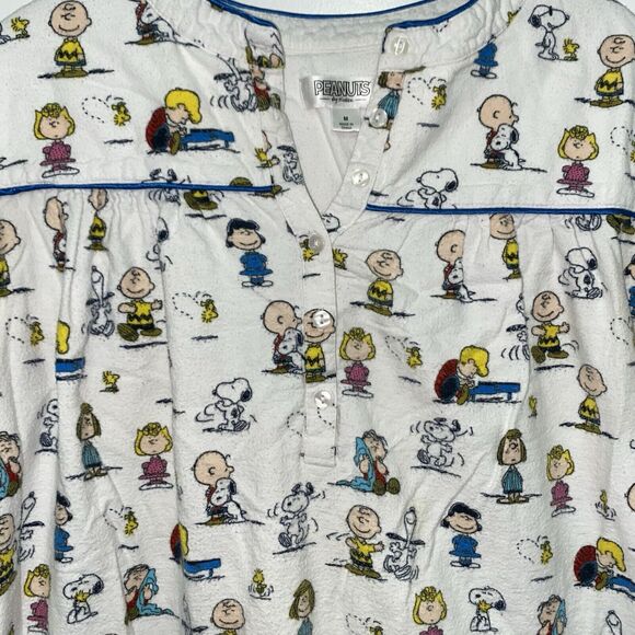 Peanuts Women Intimate Night Gown Snoopy Sleepwear Long Winter Sz M - Picture 6 of 10